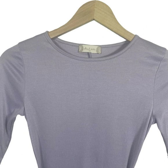 NWT Altar’d State Tatia Faux Wrap Ribbed Bodycon Dress in Lavender Size XS - Picture 4 of 11